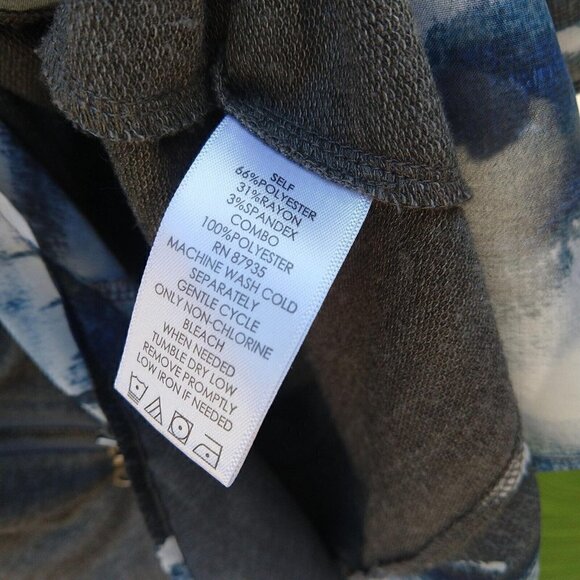 Logo Lori Goldstein Lounge Zip Chiffon Hem Tunic Top Size S Gray Blue Sharkbite - Picture 8 of 9